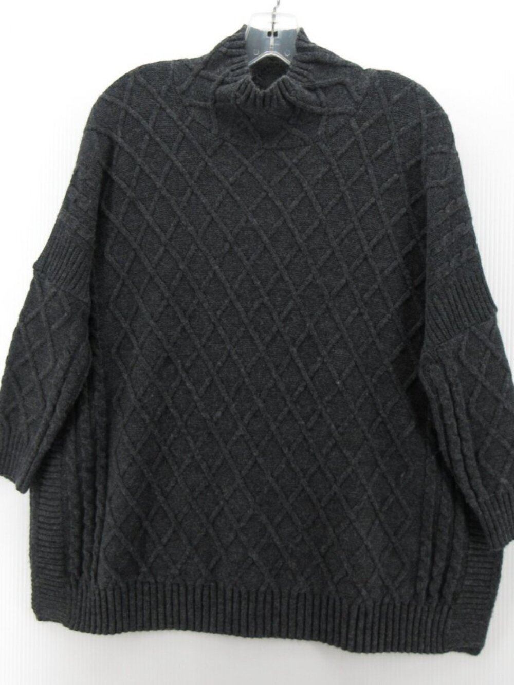 Mer Sea Sweater One isbon Traveler Lattice Knit Boxy Mock Neck
